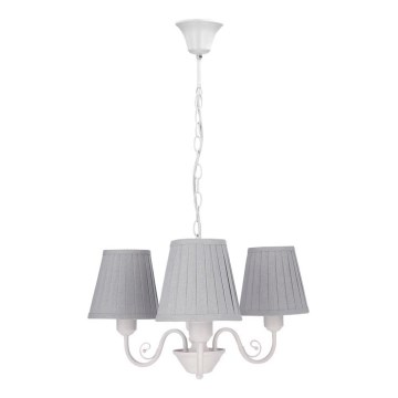 Luster na lancu FIREZ 3xE27/40W/230V bela/sivo