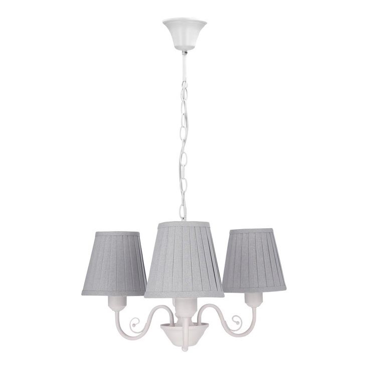 Luster na lancu FIREZ 3xE27/40W/230V bela/sivo
