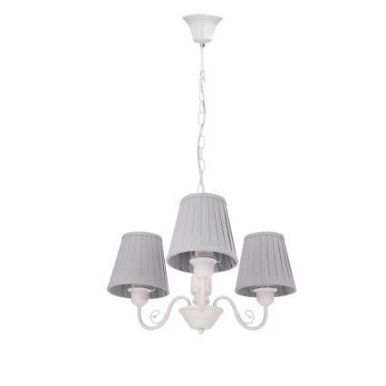 Luster na lancu FIREZ 3xE27/40W/230V bela/sivo