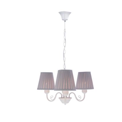 Luster na lancu FIREZ 3xE27/40W/230V bela/sivo