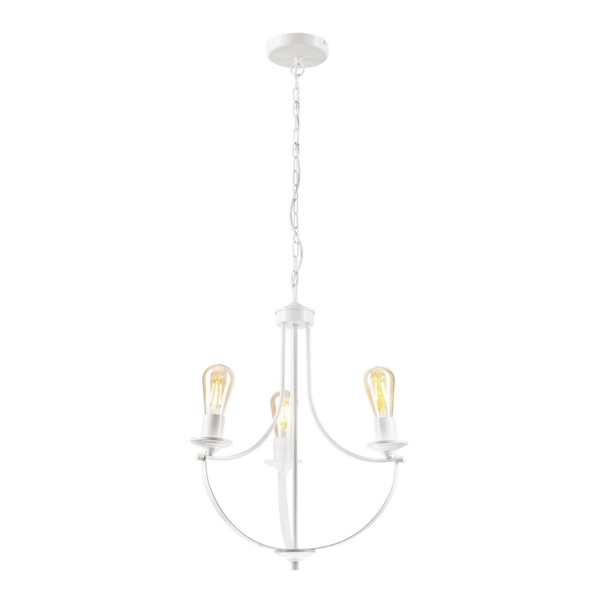 Luster na lancu GINA 3xE27/60W/230V bela