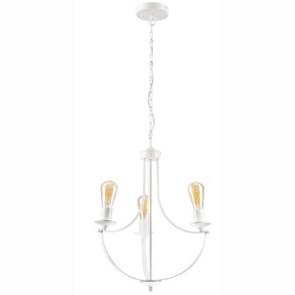 Luster na lancu GINA 3xE27/60W/230V bela
