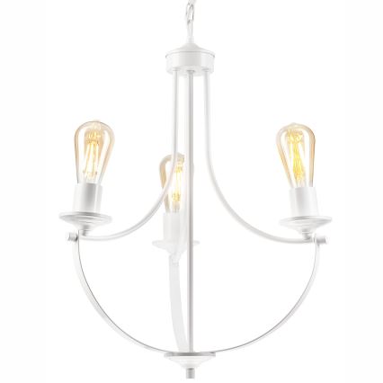 Luster na lancu GINA 3xE27/60W/230V bela