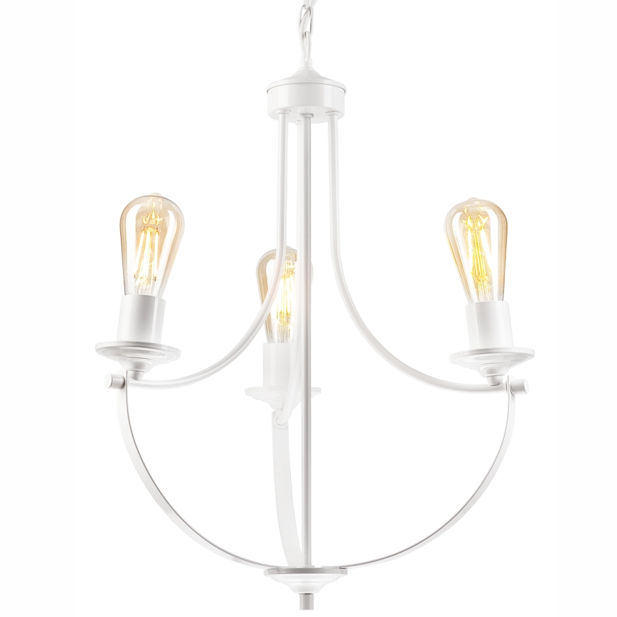Luster na lancu GINA 3xE27/60W/230V bela