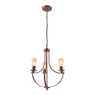 Luster na lancu GINA 3xE27/60W/230V braon