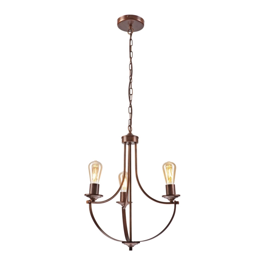 Luster na lancu GINA 3xE27/60W/230V braon