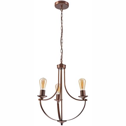 Luster na lancu GINA 3xE27/60W/230V braon