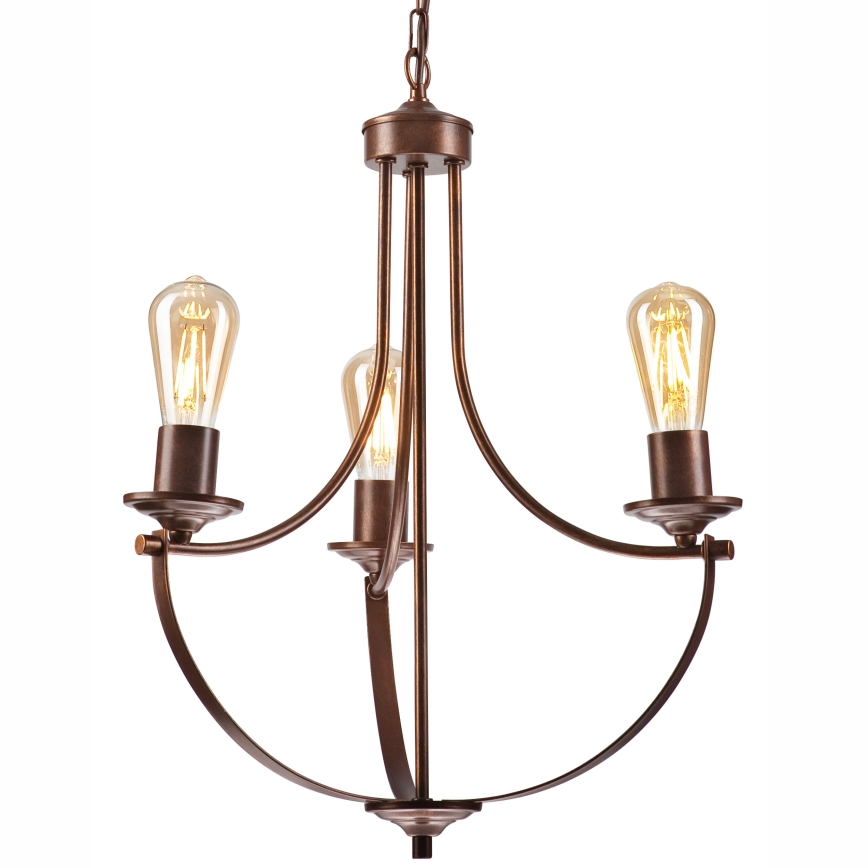 Luster na lancu GINA 3xE27/60W/230V braon