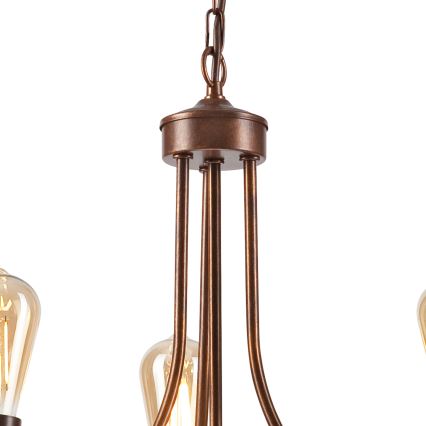 Luster na lancu GINA 3xE27/60W/230V braon