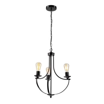 Luster na lancu GINA 3xE27/60W/230V crno