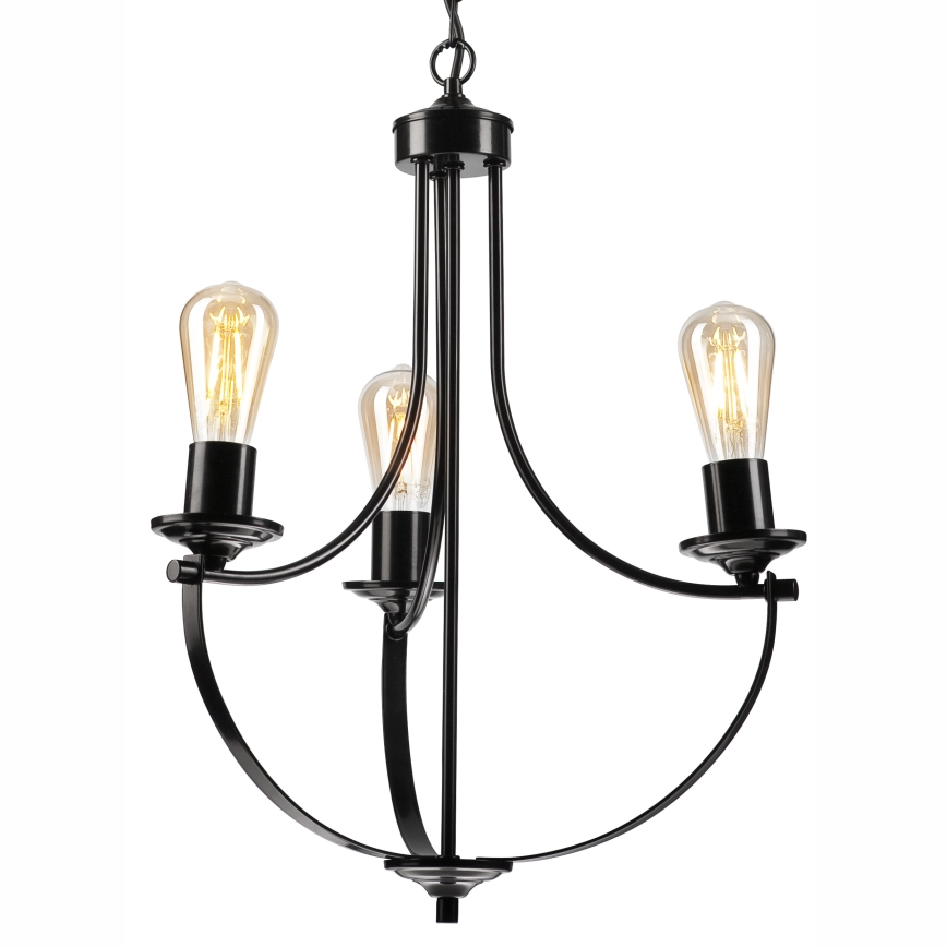 Luster na lancu GINA 3xE27/60W/230V crno