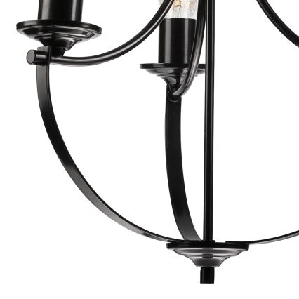 Luster na lancu GINA 3xE27/60W/230V crno