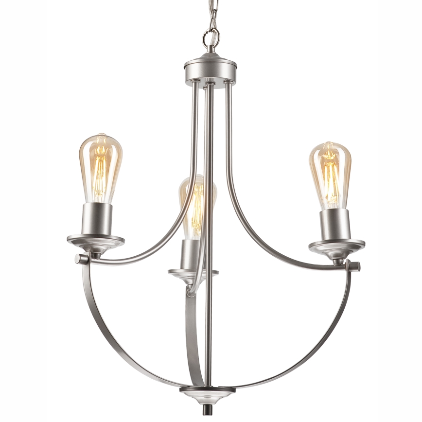 Luster na lancu GINA 3xE27/60W/230V matni hrom