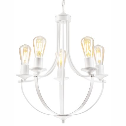 Luster na lancu GINA 5xE27/60W/230V bela