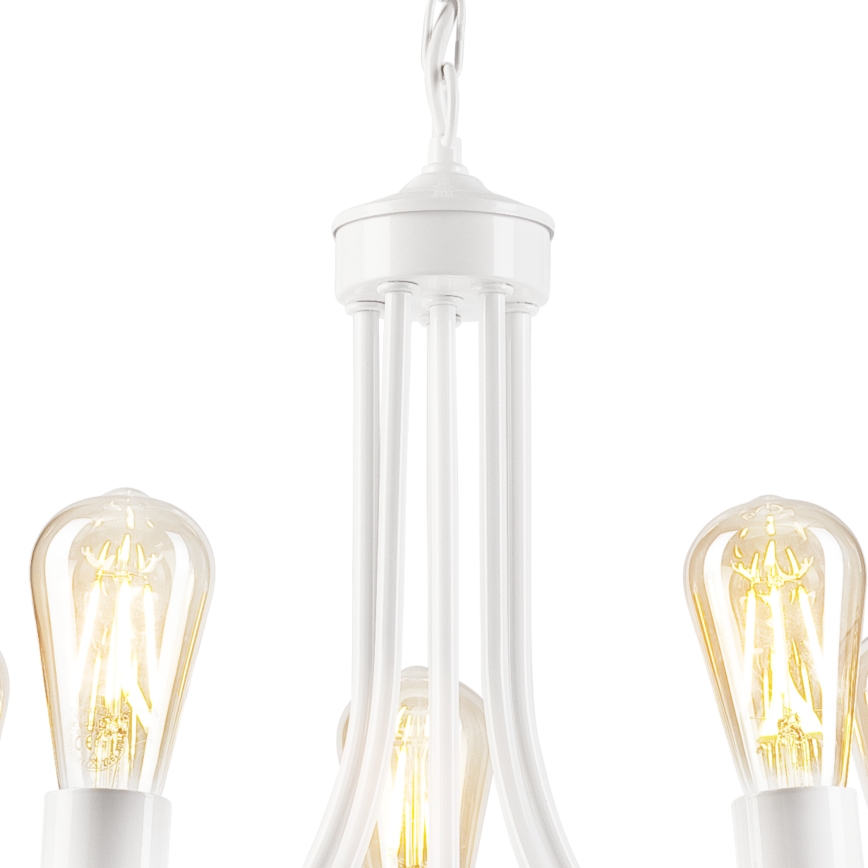 Luster na lancu GINA 5xE27/60W/230V bela