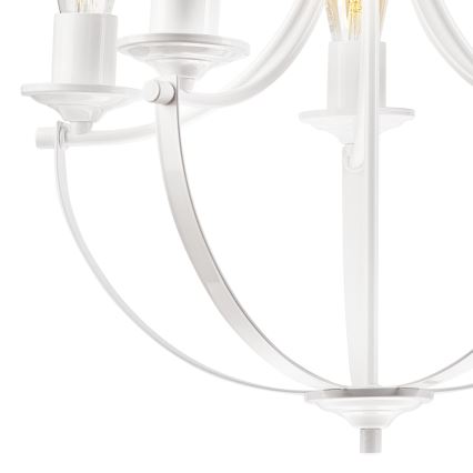 Luster na lancu GINA 5xE27/60W/230V bela