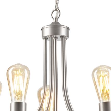 Luster na lancu GINA 5xE27/60W/230V mat krom