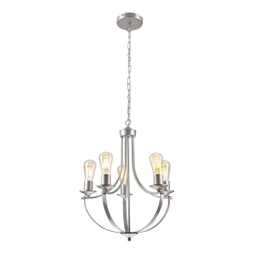 Luster na lancu GINA 5xE27/60W/230V mat krom