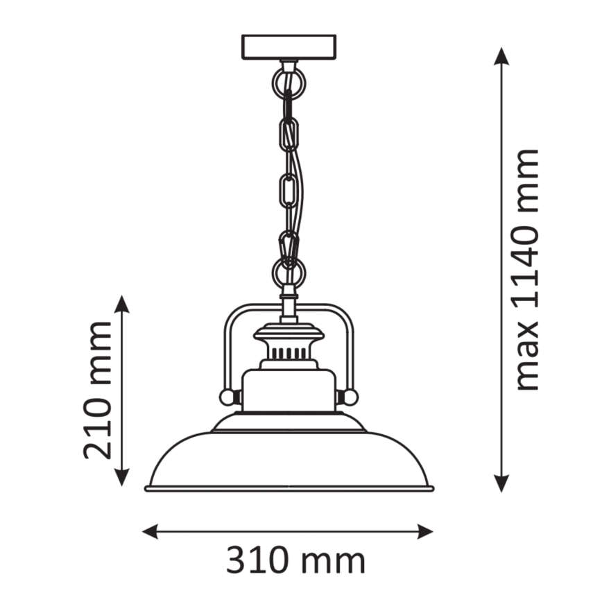 Luster na lancu ICELAND 1xE27/20W/230V