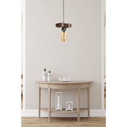 Luster na lancu JASMIN 1xE27/40W/230V braon/bež