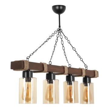 Luster na lancu JASMIN 4xE27/40W/230V smeđa/bež