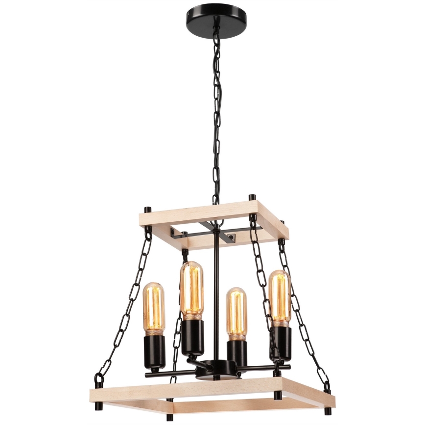 Luster na lancu JASPER 4xE27/60W/230V bukva/bež