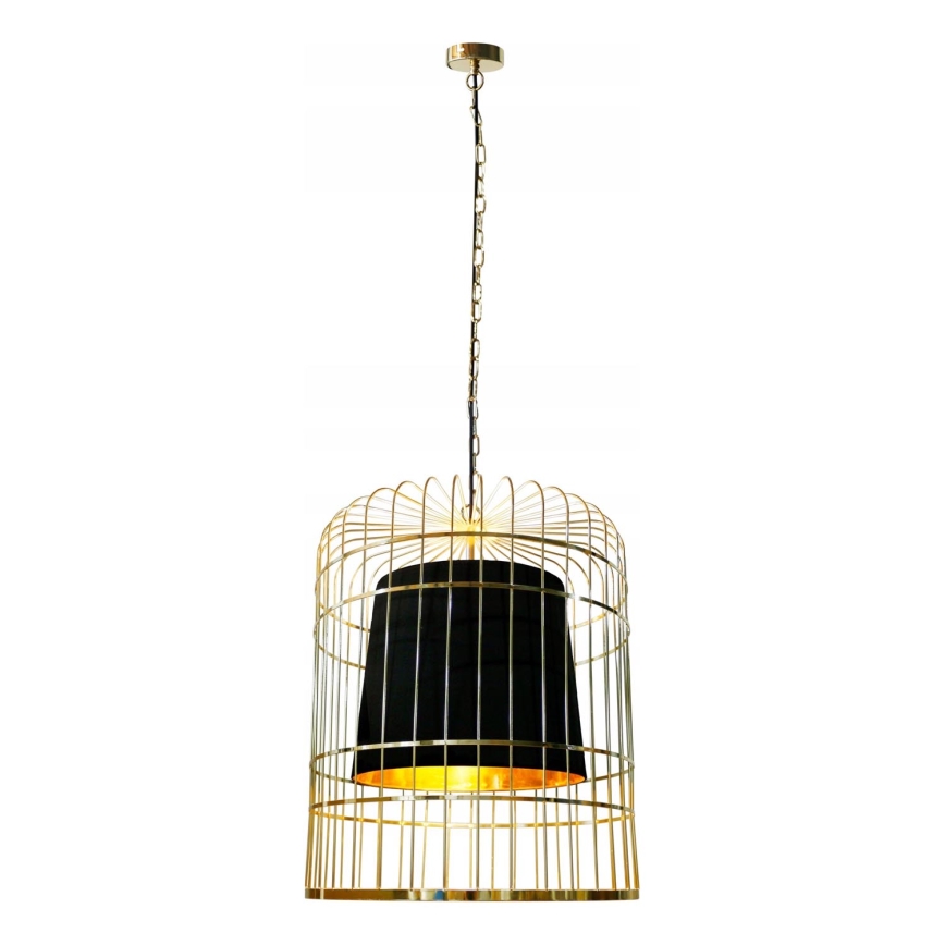 Luster na lancu LONGIS 2xE27/60W/230V pr. 60 cm zlatna/crno