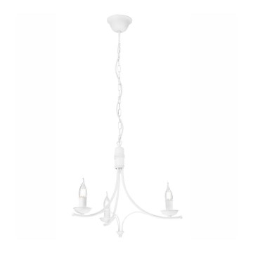 Luster na lancu LUCY 3xE14/60W/230V bela