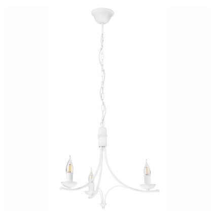 Luster na lancu LUCY 3xE14/60W/230V bela