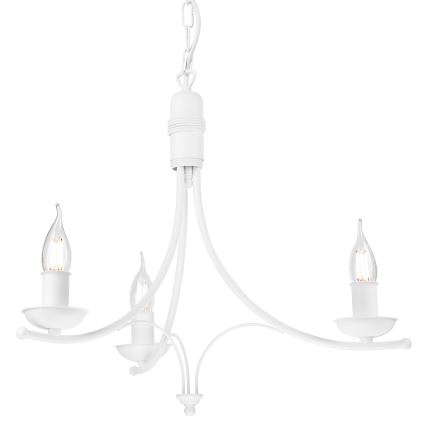 Luster na lancu LUCY 3xE14/60W/230V bela