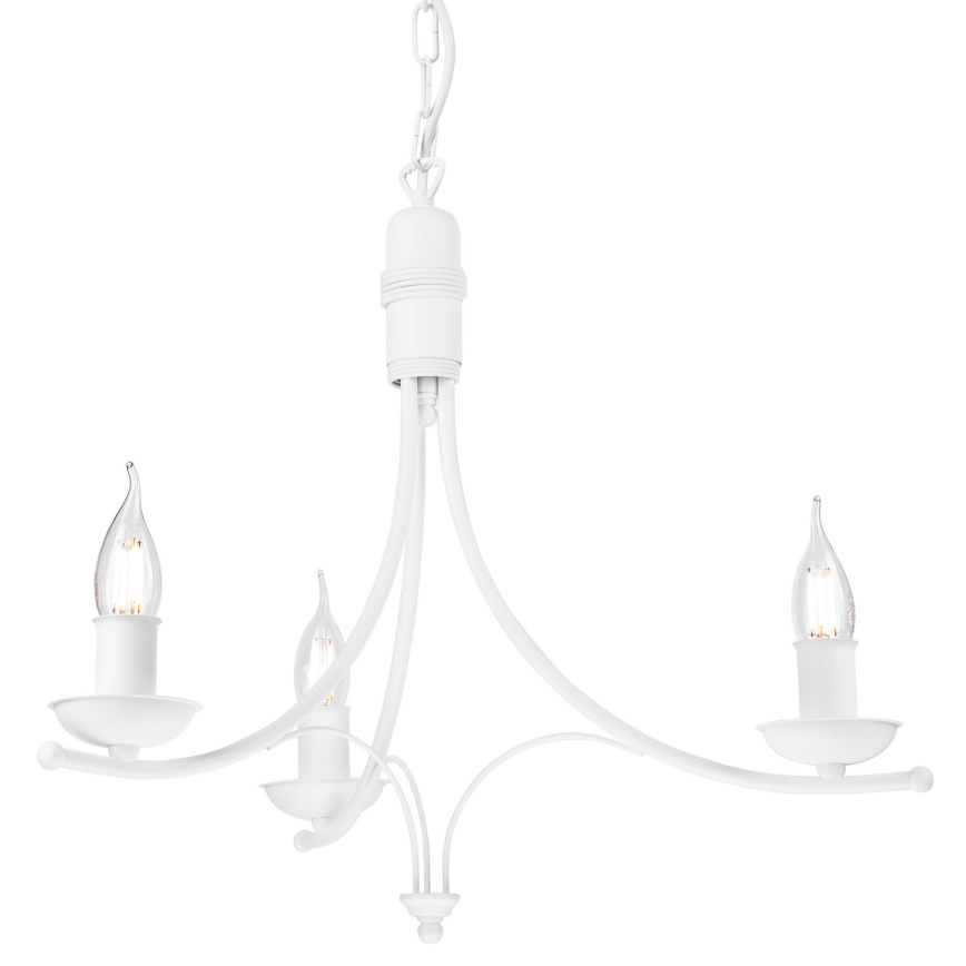 Luster na lancu LUCY 3xE14/60W/230V bela