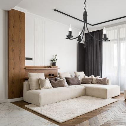 Luster na lancu LUCY 3xE14/60W/230V crna