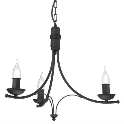 Luster na lancu LUCY 3xE14/60W/230V crno