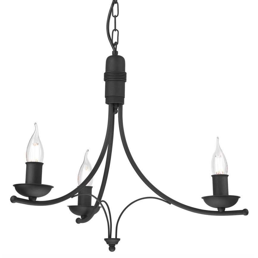 Luster na lancu LUCY 3xE14/60W/230V crno