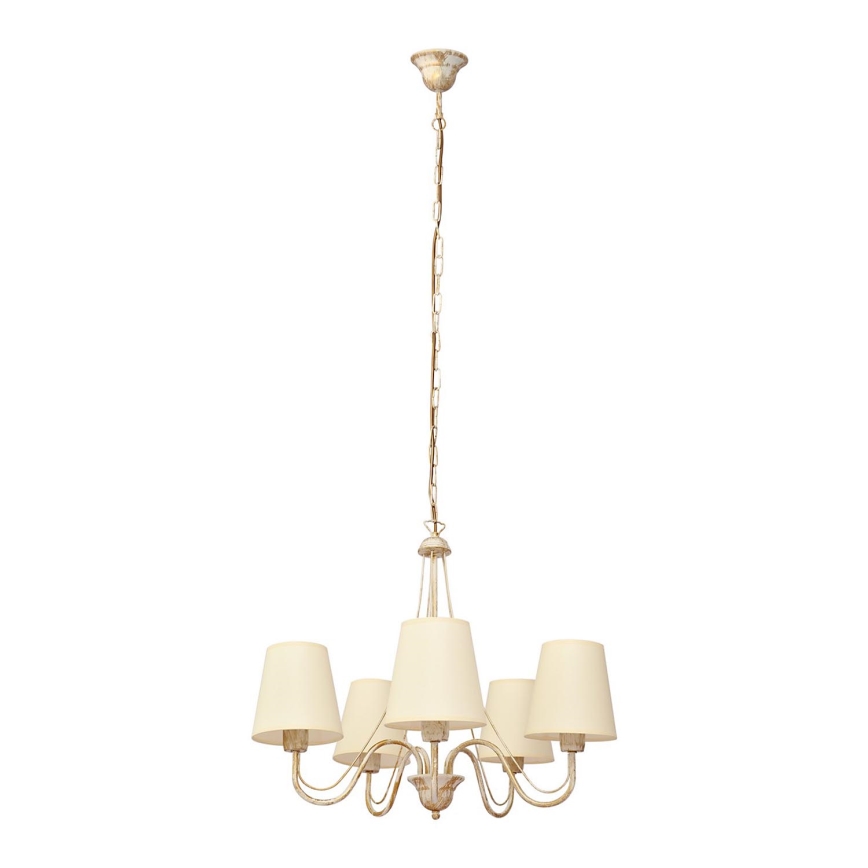 Luster na lancu MALBO 5xE27/15W/230V bež