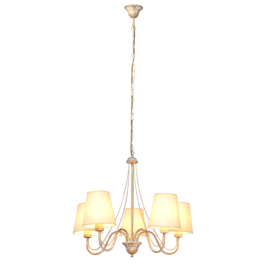 Luster na lancu MALBO 5xE27/15W/230V bež