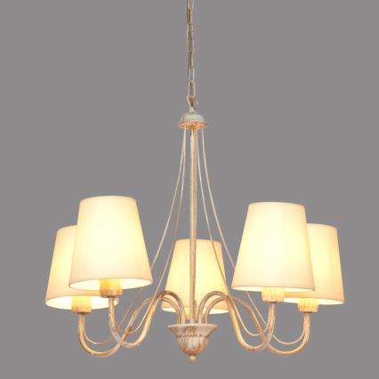 Luster na lancu MALBO 5xE27/15W/230V bež