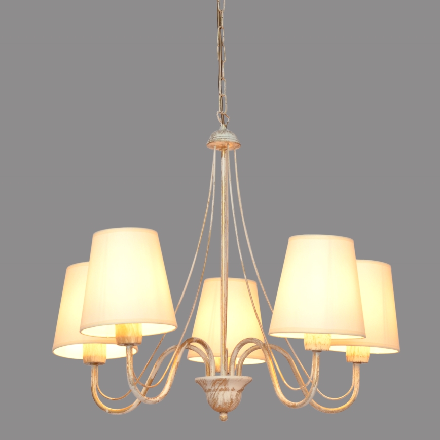 Luster na lancu MALBO 5xE27/15W/230V bež