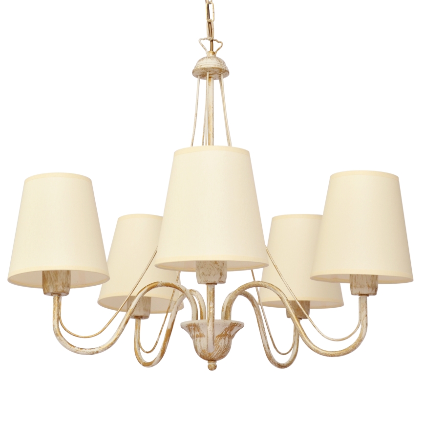 Luster na lancu MALBO 5xE27/15W/230V bež