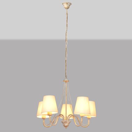 Luster na lancu MALBO 5xE27/15W/230V bež