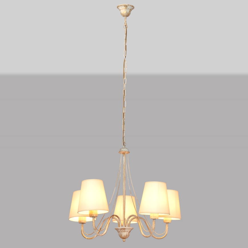 Luster na lancu MALBO 5xE27/15W/230V bež