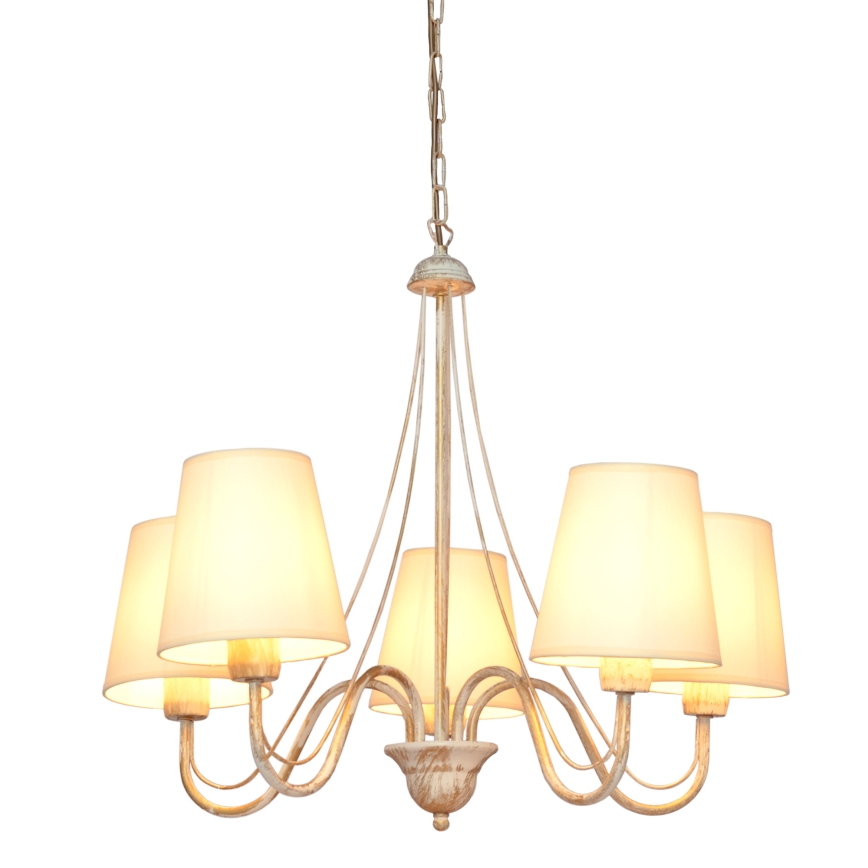 Luster na lancu MALBO 5xE27/15W/230V bež