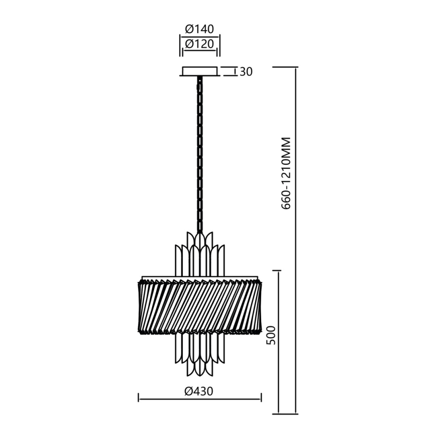 Luster na lancu MARGOT 6xE14/40W/230V matni hrom