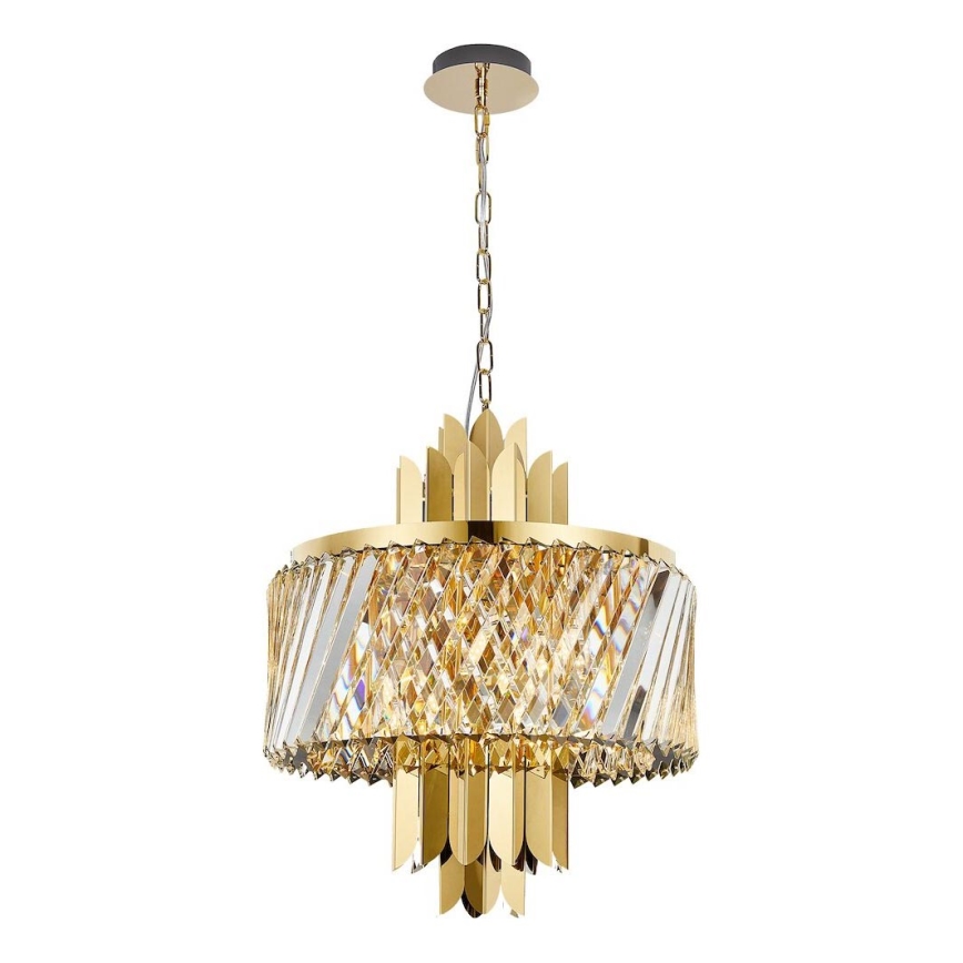 Luster na lancu MARGOT 6xE14/40W/230V pr. 43 cm zlatna