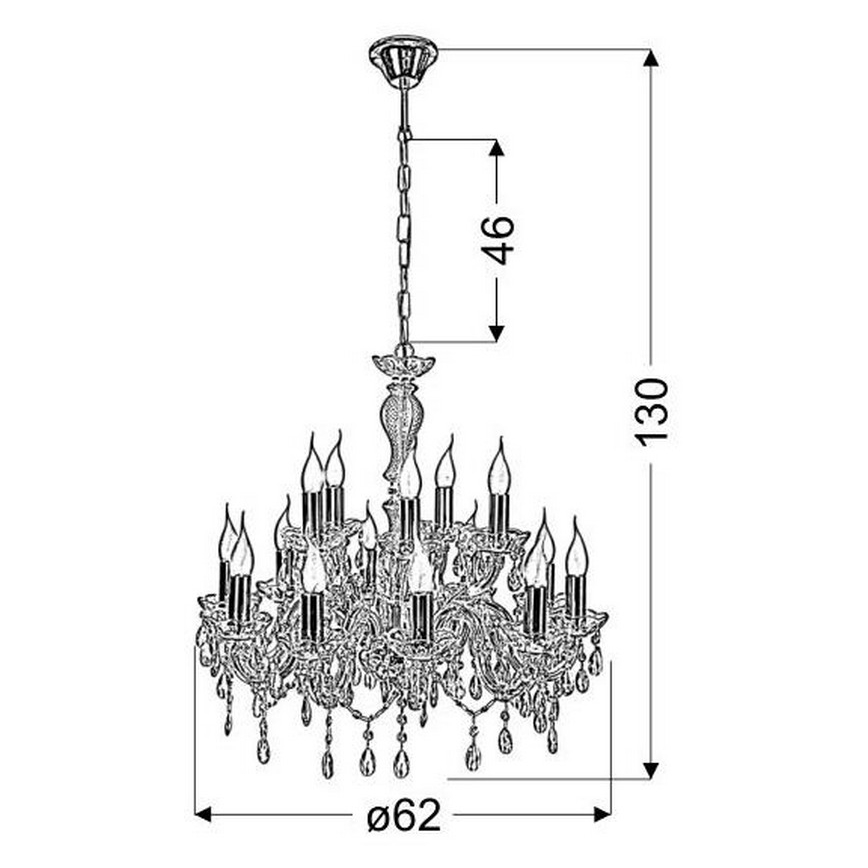 Luster na lancu MARIA TERESA 15xE14/40W/230V