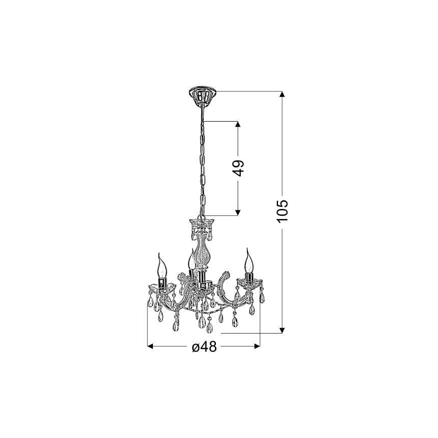Luster na lancu MARIA TERESA 3xE14/40W/230V
