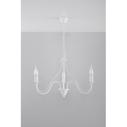 Luster na lancu MINERWA 3 3xE14/40W/230V bela