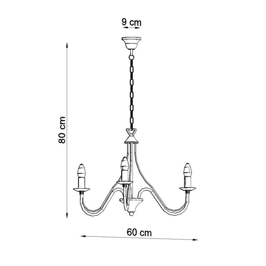 Luster na lancu MINERWA 3 3xE14/40W/230V bela