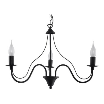 Luster na lancu MINERWA 3 3xE14/40W/230V crno