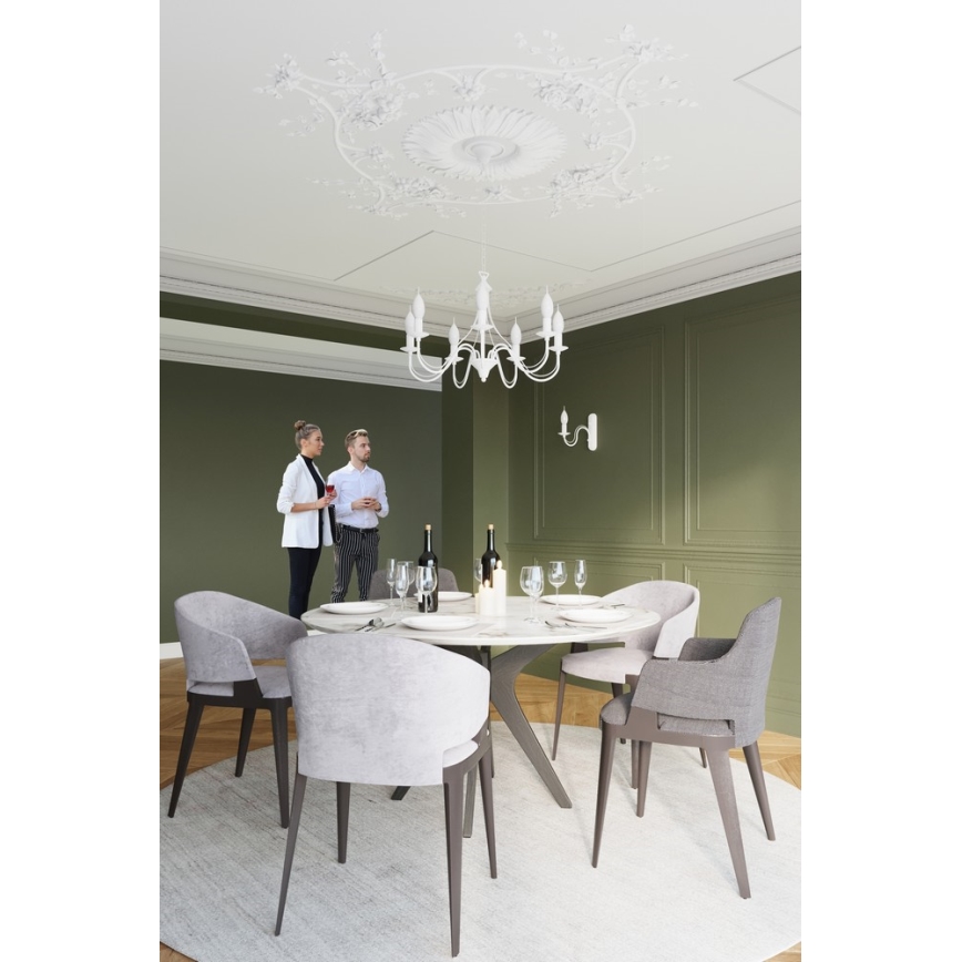 Luster na lancu MINERWA 5 5xE14/40W/230V bela